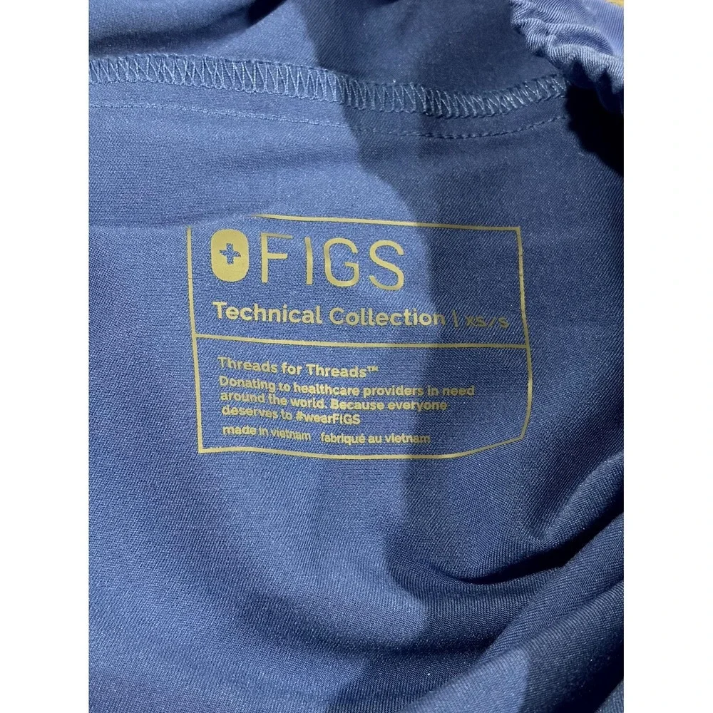 FIGS Tansen Jogger Scrub Pants Mens XS/S Blue Stretch Drawcord Waist Tapered Leg